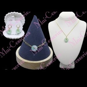 Gold-filled Natural jade jewelry set